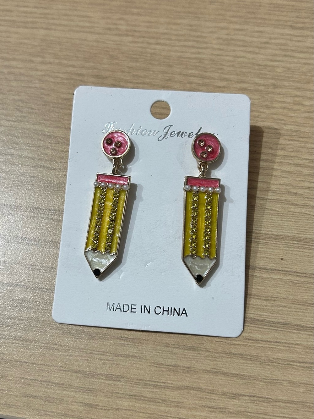 Yellow & Pink Pencil Drop Earrings